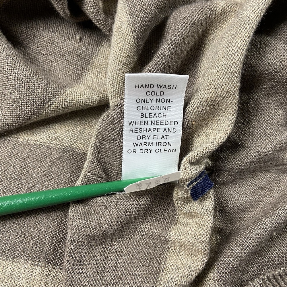 Y2K Banana Republic Silk Blend Striped V-neck Sweater Vest Brown Men's XL Preppy - Picture 4 of 9